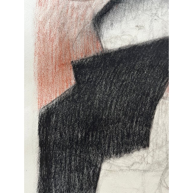 Paper 1980s "Rust and Black" Soft Pastel Abstract Drawing For Sale - Image 7 of 12