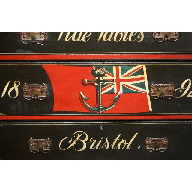 Antique Chest of Drawers with Hand-Painted Nautical Ships, Bristol, United Kingdom, 1892 For Sale - Image 11 of 18