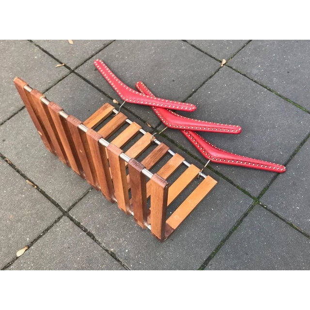 Vintage Danish Teak and Steel Rack For Sale - Image 6 of 7