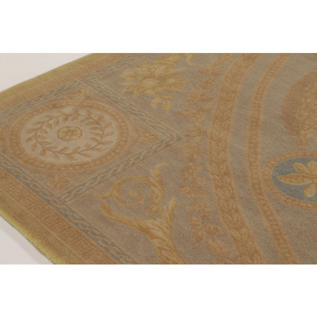 Rug & Kilim Antique French Aubusson Rug With Ornate Golden Floral Medallion - Rug & Kilim For Sale - Image 4 of 10