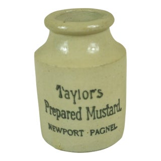 Early 20th Century English Pottery Mustard Pot For Sale