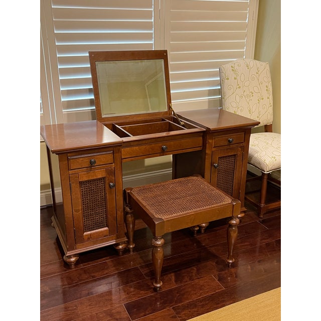 Restoration Hardware British Cane Vanity Chairish