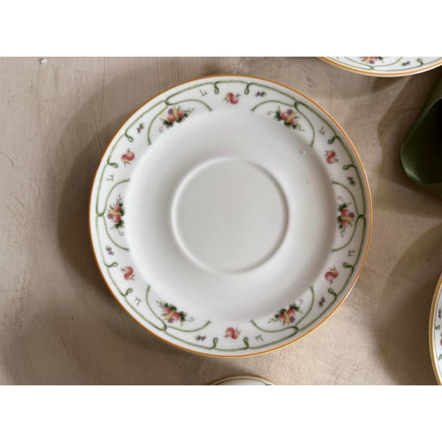 1990s Mid-Century Modern Oscar De La Renta Porcelain Saucer Plates Temptations Pattern - Set of 9 For Sale In Chicago - Image 6 of 8