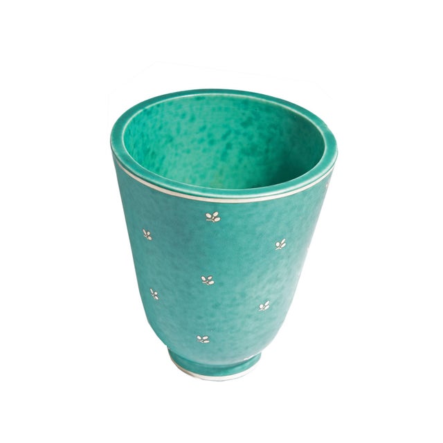 A ceramic Argenta vase designed by the Swedish designer Wilhelm Kåge (1889-1960) for Gustavsberg. Made in Sweden, the...