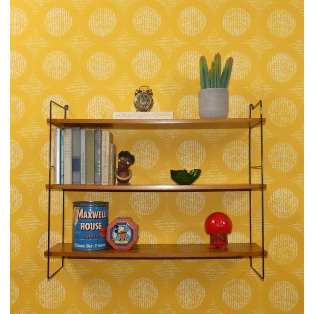 Vintage Classic String Shelf in Walnut, 1960s For Sale - Image 4 of 14