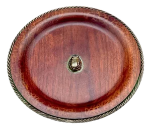 Tiffany Studios Favirlle Glass Scarab, Bronze Mounted Wood Vide-Poche