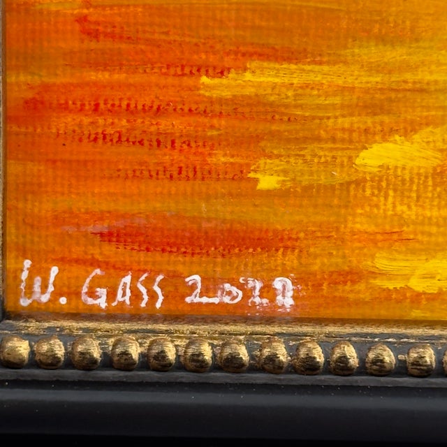 Coastal Original Lighthouse Sunset Painting Signed For Sale - Image 3 of 11