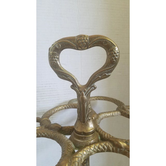Art Nouveau Early 20th Century French Brass Umbrella Holder For Sale - Image 3 of 12
