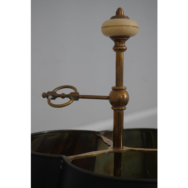 1970s 1970s Chapman Brass Table Lamp W. Tole Shade For Sale - Image 5 of 12