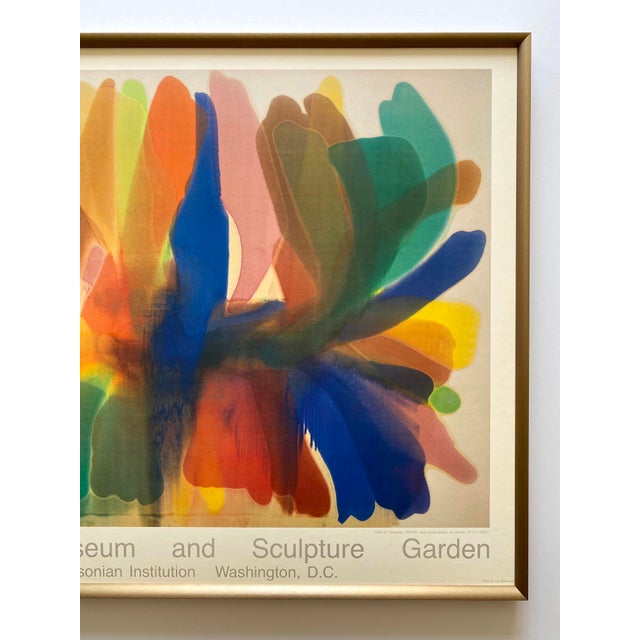 Mid-Century Modern Morris Louis Vintage 1992 Lithograph Print Mid Century Modernist Framed Abstract Expressionist Museum Poster " Point of Tranquility " 1959 For Sale - Image 3 of 14