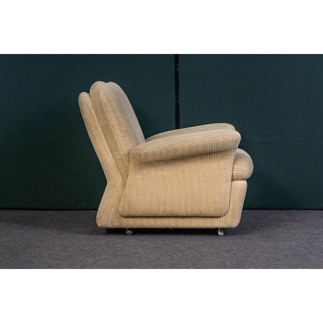 Brown Mid-Century Beige Fabric Chair For Sale - Image 8 of 18