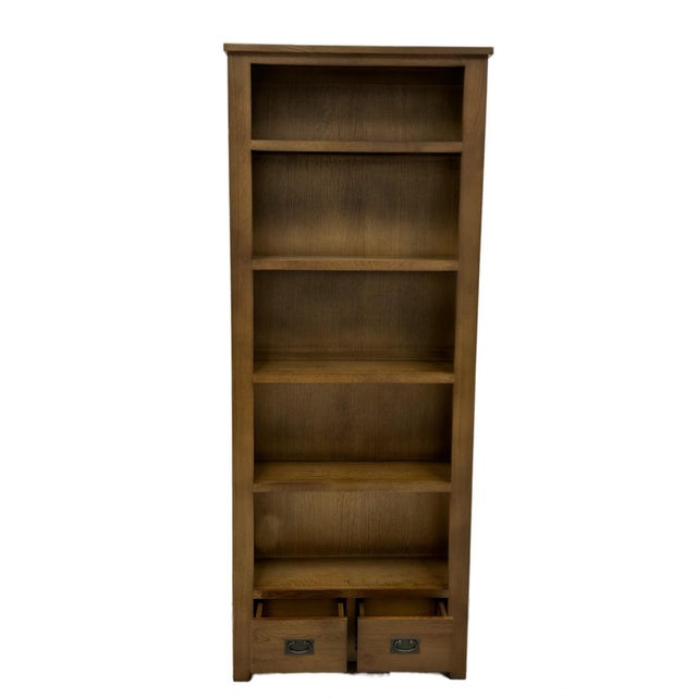 Mission Quarter Sawn Oak Open Shelf Bookcase - Micheal Cherry For Sale In Chicago - Image 6 of 14