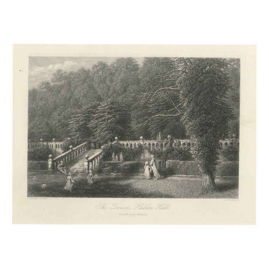 After J. Chase, Terrace, Haddon Hall, Derbyshire, 1876, Engraving ...