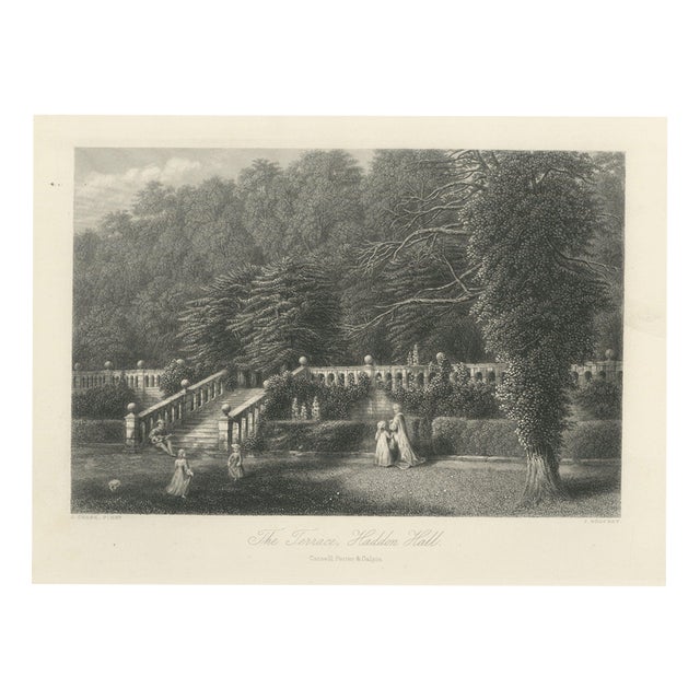 After J. Chase, Terrace, Haddon Hall, Derbyshire, 1876, Engraving For Sale