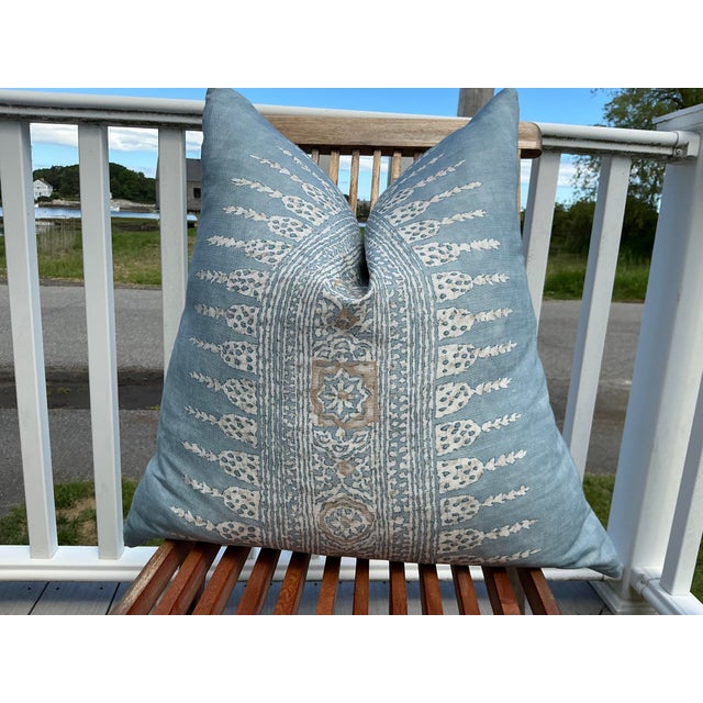 Anna French Javanese Stripe Spa Blue Antilles Designer Pillow Cover — Set of 2 A crisp, resort-inspired stripe in a serene...