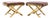 Warren Lloyd for Weiman Mid Century Brass X Base Stools - Pair For Sale