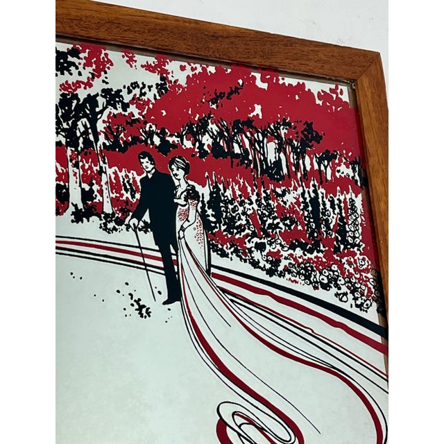 1960s Art Nouveau Mirror with Married Couple Under Tree Motif in the style of Aubrey Beardsley, 1960s For Sale - Image 5 of 14