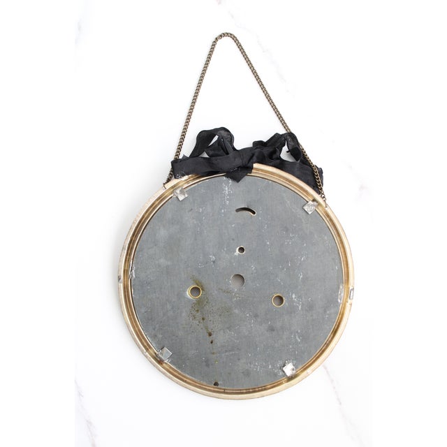 One-Of-A Kind Antique Christmas Holiday Brass Clock Face Ornament For Sale - Image 4 of 5