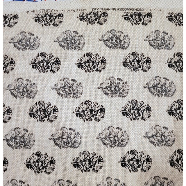 Beige Pk Lifestyles Charcoal "Posey" Cotton/Linen Basketweave Blend Fabric- 7.8 Yards For Sale - Image 8 of 8