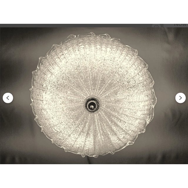 Large Mid-Century Modern Hollywood Regency Ceiling Light in Murano Glass from Barovier & Toso, 1980s For Sale - Image 4 of 15