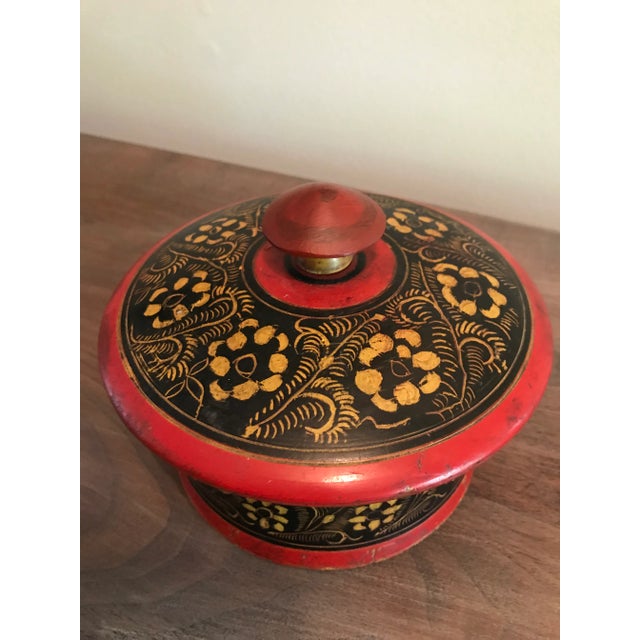 Black Punjabi Wooden Spice Box For Sale - Image 8 of 9