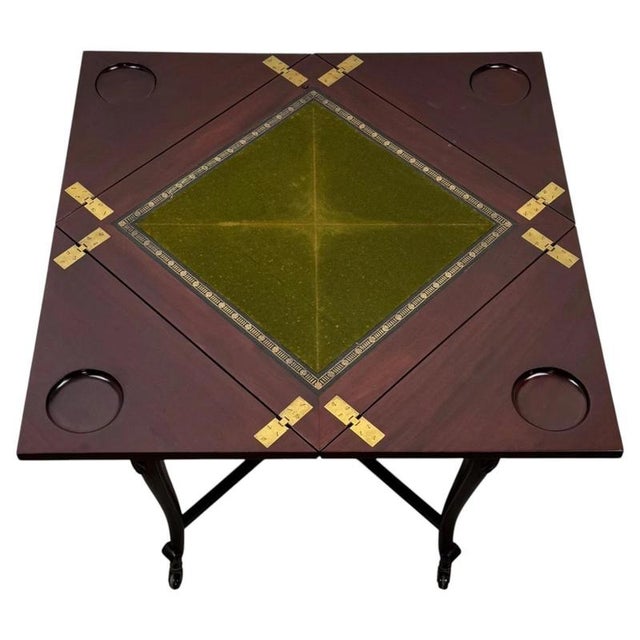 19th Century 20th Century English Mahogany Envelope Card Table, 1890s For Sale - Image 5 of 13