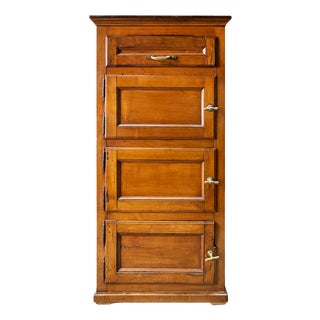 Antique Italian Icebox with Brass Details, 1890s For Sale