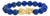 18K Yellow Gold Azurite Beaded Dragon Charm Bracelet For Sale