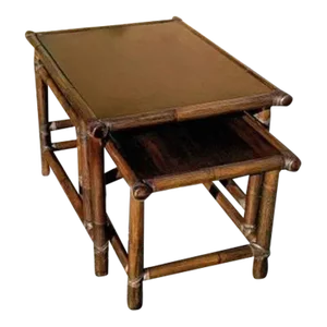 Late 20th Century McGuire Organic Modern Bamboo Nesting Tables - Set of 2