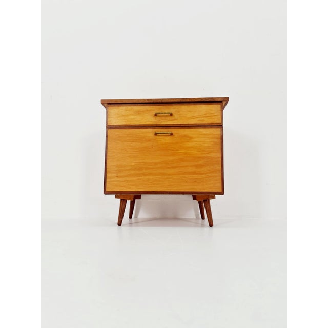 Brown Mid-Century German Beech and Teak Nightstand from WK Möbel, 1960s For Sale - Image 8 of 11