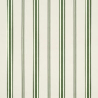 Sample - Schumacher Coco Stripe Wallcovering In Green For Sale