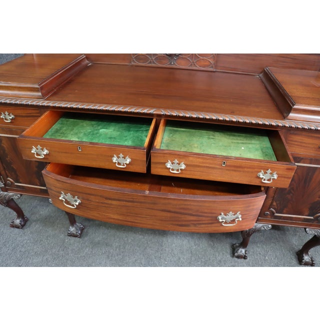 Brown Chippendale Caved Solid Mahogany Sideboard For Sale - Image 8 of 10