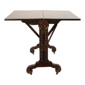 American Classical Carved Mahogany Sunderland Table, Ca 1840