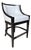 Jessica Charles Sky Blue Leather Counter Stool With Black Wood Frame and Legs For Sale