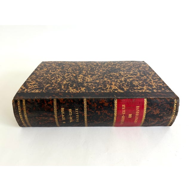 1873 Dutch Leather Bound Reference Book Oversized For Sale - Image 4 of 5