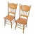 Mid 20th Century Vintage Solid Wood Carved Pressed Back Dining Chairs, Set of 2 For Sale