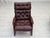 Vintage Scandinavian Highback Chair in Leather and Dark Beech, 1970s For Sale - Image 11 of 18