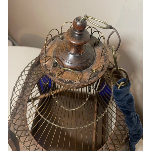 Antique 1800's Handmade Westley Richards Gunsmith Wood Stained Glass Birdcage For Sale - Image 17 of 17