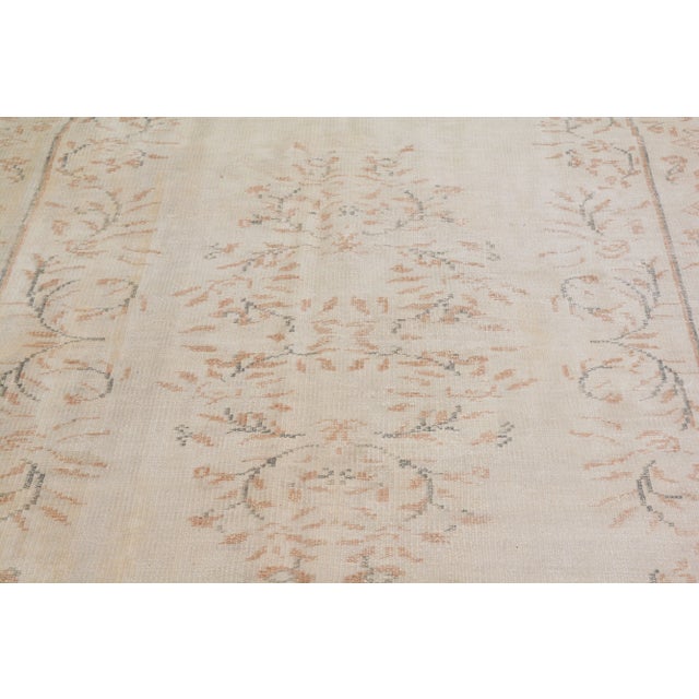 Shabby Chic Vintage Turkish Anatolian Hand Knotted Organic Wool Fine Weave Rug,5'7"x9' For Sale - Image 3 of 7