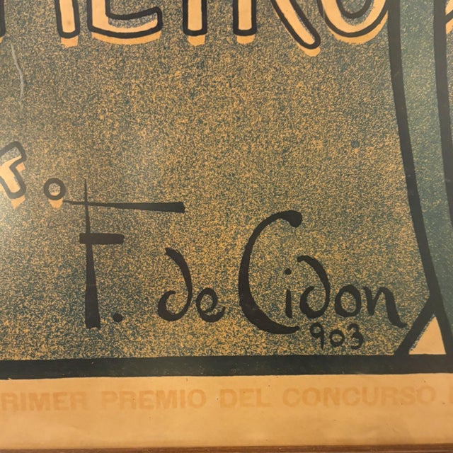 Modernist Ladivfer Perfumeries Poster by Francisco De Cidón, 1903 For Sale - Image 4 of 9