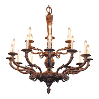 French Style Bronze 18 Light Chandelier by Mariner Model 18430 Royal Heritage For Sale