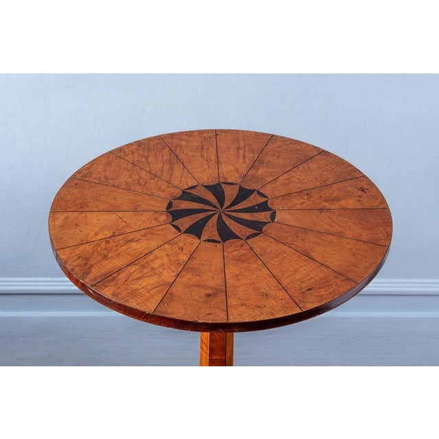 Biedermeier Style Figured Wood Tilt-Top Table For Sale - Image 5 of 11