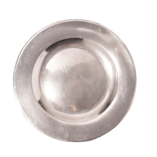 19th Century Set of Three Flat Rim Pewter Plates, C. 1775-1800 For Sale - Image 5 of 14