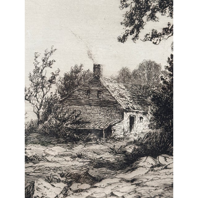 Printmaking Materials Late 19th Century Hendrik Dirk Kruseman Van Elten (1829-1904) Etching “Cottage by the Sea” Dutch For Sale - Image 7 of 9