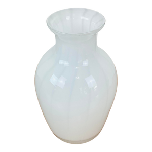 Vintage 1960s Murano White Bubbles Art Glass Vase / Vessel