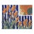 Contemporary Expressionist Floral Blue Stripe Painting For Sale