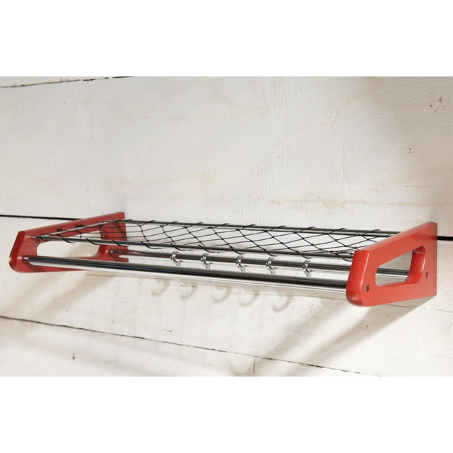 1960s Teak and Metal Shelf Coat Hanger attributed to Borge Morgensen for Soborg, 1960s For Sale - Image 5 of 8