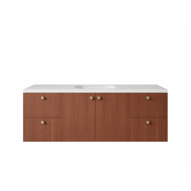Not Yet Made - Made To Order Floating Bathroom Vanity - 48" Width - Natural Wood Veneer - Handcrafted in Brooklyn, Ny For Sale - Image 5 of 10