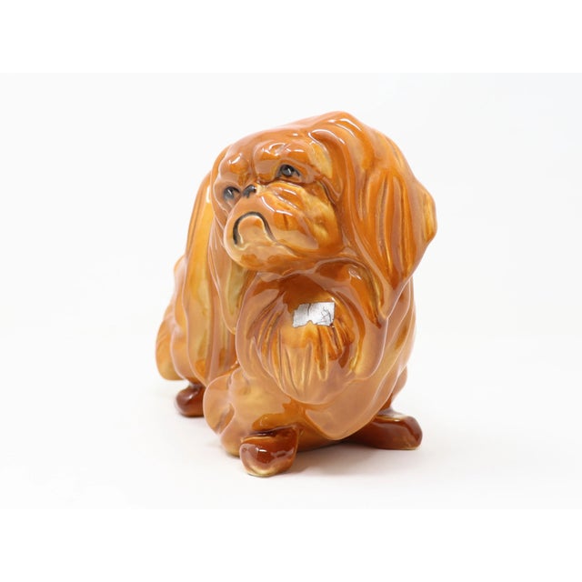 Vintage ceramic Pekingese dog figurine / decorative object