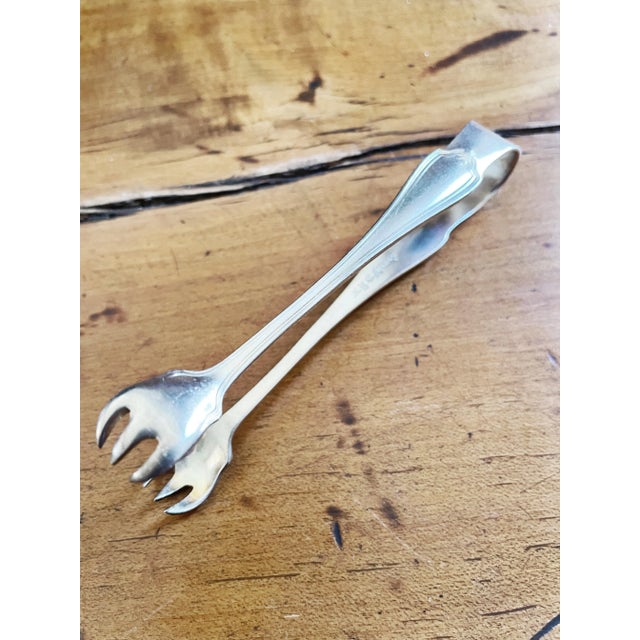 Art Deco Vintage Silver New York Central Railroad Sugar Tongs For Sale - Image 3 of 5